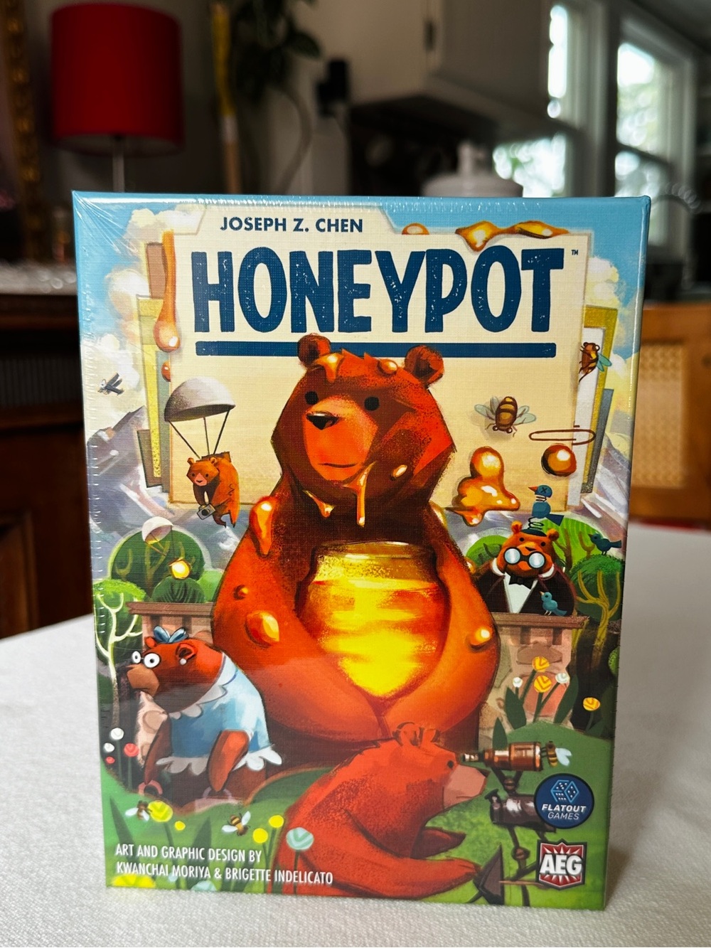 Honeypot Board Game - Bright Orange Bear Artwork